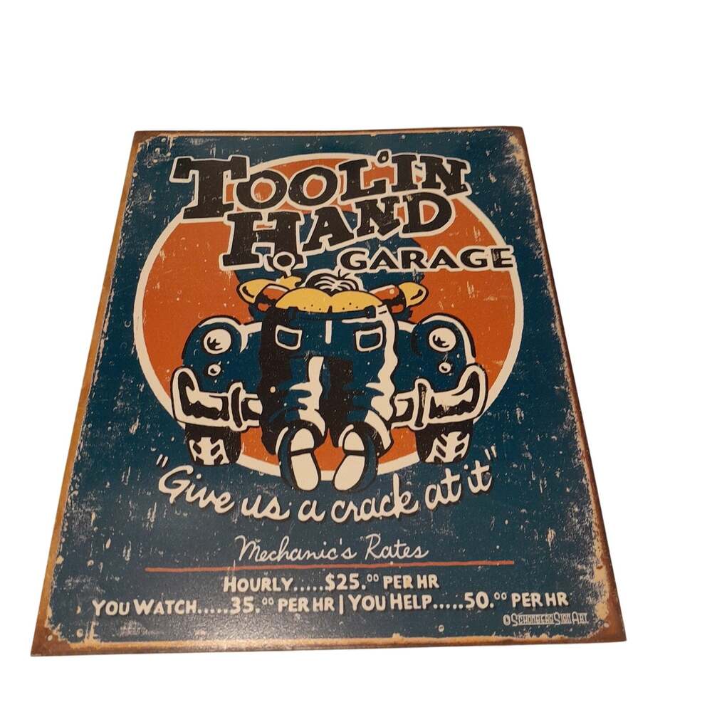 Toolin Around Garage Tin Sign Retro Vintage 16" x 12.5" New Auto